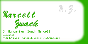 marcell zwack business card